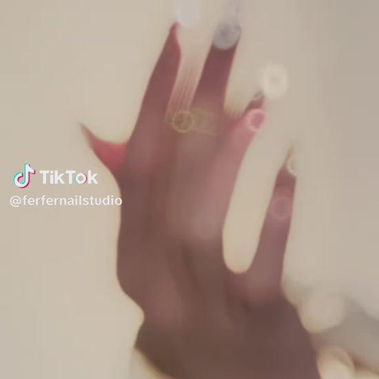 Video: Seashell Blossom Press-On Nails – Nude Base with 3D Seashell and Flower Accents, Medium Almond Nails, Showing Application and Wear