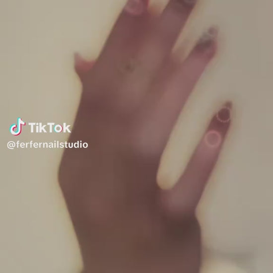 Video: Dear Lover Press-On Nails – Rose Pink Cat Eye with 3D Gems Heart Charms, short square Nails, Showing Application and Wear