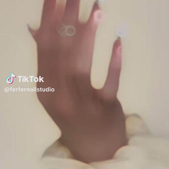 Video: Lilac's Kiss Press-On Nails – Soft Lilac French Tip with Gems Edge, Medium Coffin Nails, Showing Application and Wear